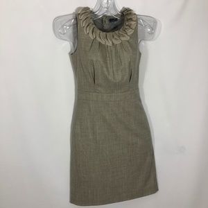 J. CREW fitted sheath dress floral applique ruffle